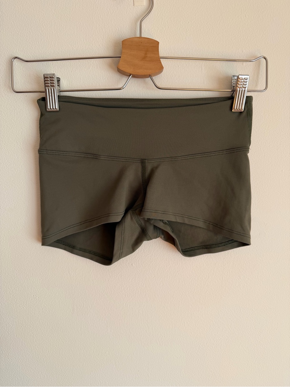 NOBULL Low Rise Booty Shorts 2” Army Olive Green Made in USA Extra Small XS